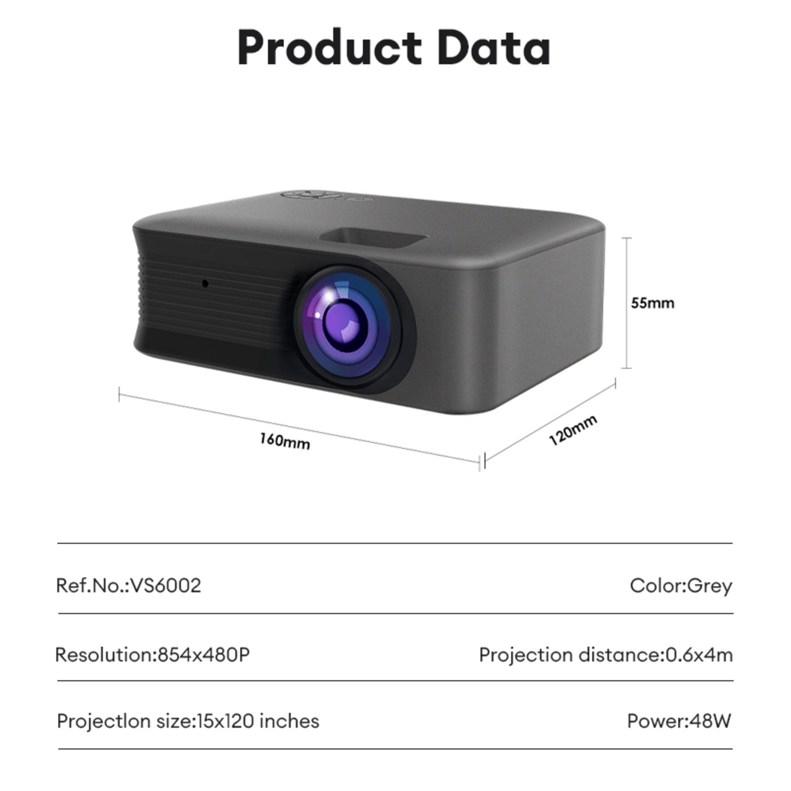 Mini vidéoprojecteur DELI VS6002