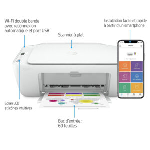 HP Imprimante Deskjet 2710 Wi-Fi multifonctions Print/Copie/Scan – Image 2