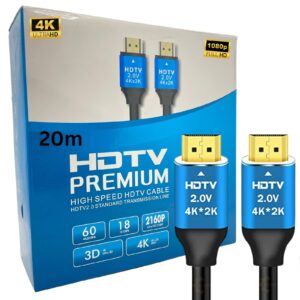 CABLE HDMI PREMIUM 20M 4K UHD/HDR 2.0V - HIGH SPEED – Image 1