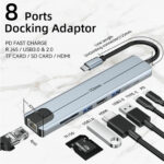 Adaptateur Type USB C 8 en 1 , Station d'accueil avec HDMI, USB 3.0 + 2.0, USB-C 2.0, SD/TF, 4K/30 Hz, PD – Image 2