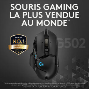 Logitech souris filaire G G502 Hero- droitier - capteur optique 25600 dpi – Image 2