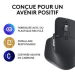 Logitech Souris Sans fil MX Master 3S - droitier - capteur optique 8000 dpi - 7 boutons – Image 6