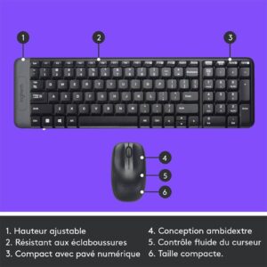 Ensemble sans Fil Logitech MK220 - Combo Azerty – Image 3