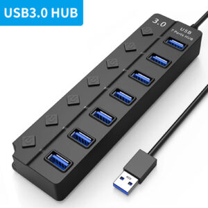 HUB Multiports 7 Ports USB 3.0 extenseur multiple - Avec Cable 30 CM – Image 1