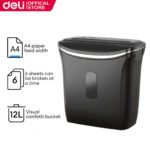 Destructeur de documents A4 DELI E9945 Coupe Croisée  - 6 Feuilles / 12 Litres – Image 2