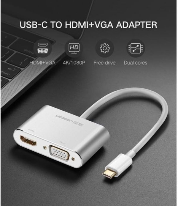 Adaptateur ugreen convertisseur vidéo 30843 - Type-c HDMI/VGA