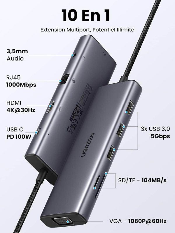 Adaptateur type c 10 in 1 Ugreen 15601