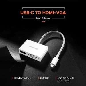 Adaptateur Ugreen convertisseur vidéo USB Type C - HDMI / VGA blanc (30843) – Image 4