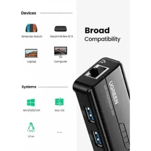 Adaptateur USB 4 IN 1 RJ45 UGREEN 20265