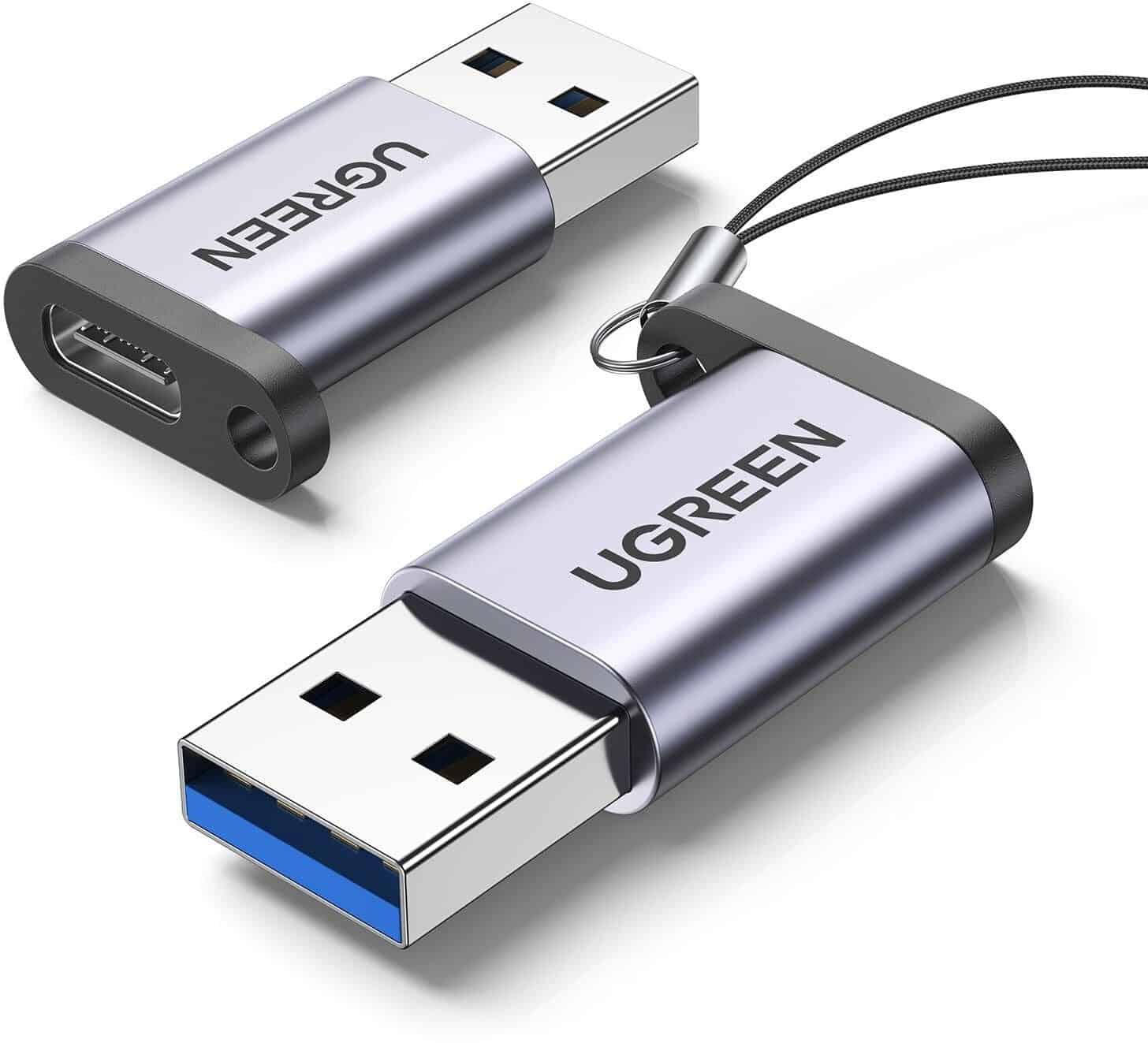 Adaptateur Ugreen USB (1) Adaptateur Ugreen USB 3.0 vers USB-C compact noir
