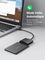 Câble USB flexible de l’adaptateur Ugreen avec boîtier noir élégant