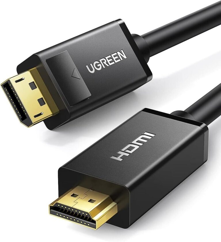 Câble Ugreen DisplayPort vers HDMI 3 mètres en gros plan