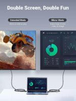 Mode miroir activé via câble DisplayPort vers HDMI Ugreen