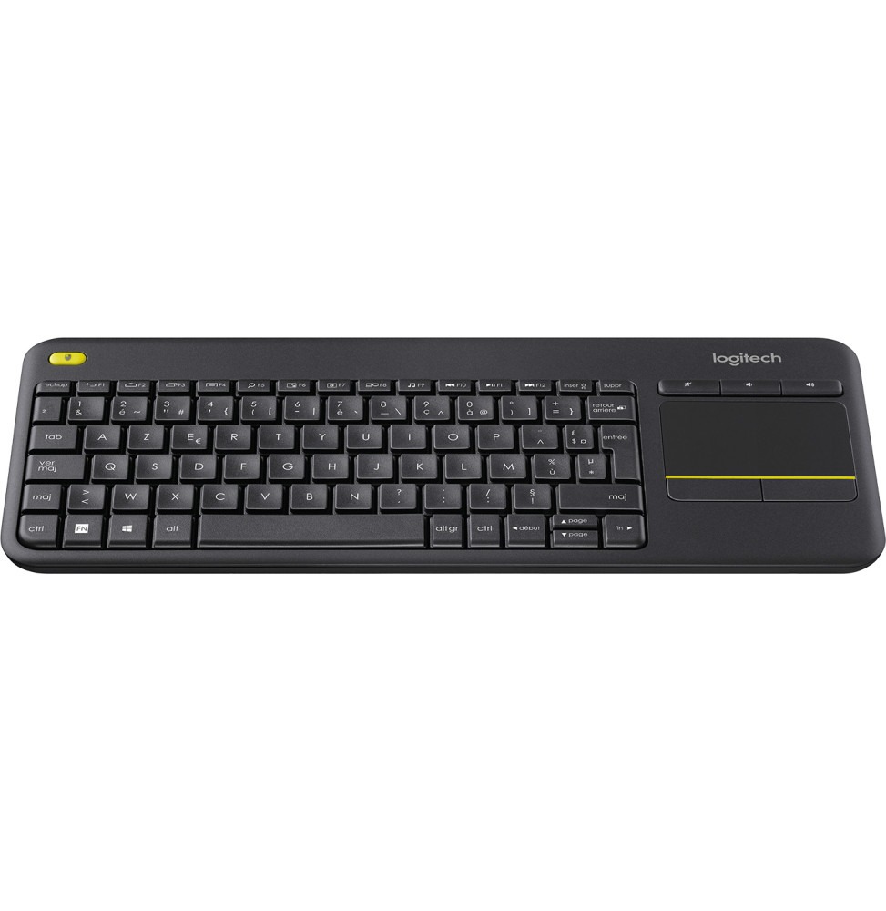 Clavier sans fil Logitech K400 (1) Clavier sans fil avec pavé tactile Logitech K400 Plus AZERTY connecté à une Smart TV
