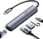 Hub USB-C Ugreen 5 en 1 avec ports HDMI, USB et Ethernet