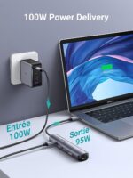 Hub Ugreen affichant un écran en 4K via HDMI