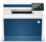 Imprimante Multifonction HP LaserJet Pro 4303dw vue de face avec panneau de contrôle allumé