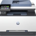 Imprimante Multifonction Laser Couleur HP LaserJet Pro 3303sdw installée sur un bureau professionnel moderne