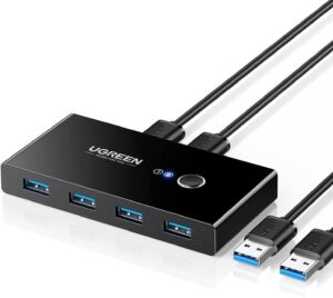 Vue avant du switch USB 3.0 Ugreen avec 4 ports