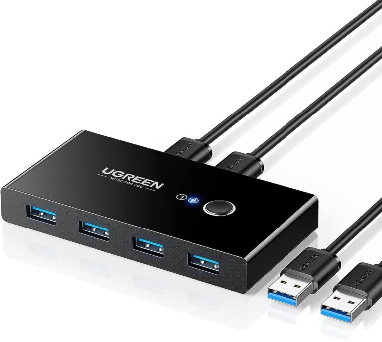Vue avant du switch USB 3.0 Ugreen avec 4 ports