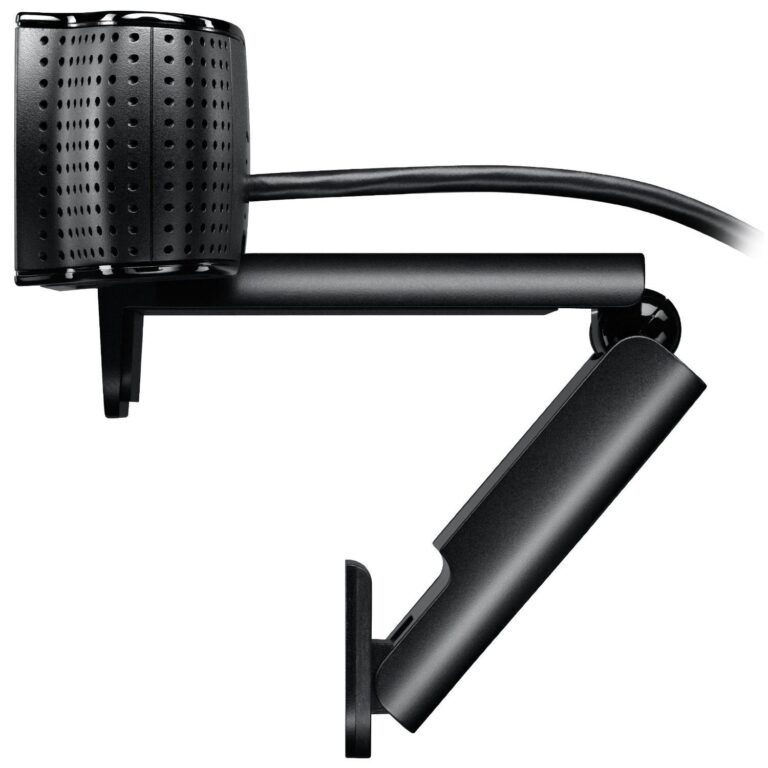Webcam Logitech C920 Refresh montée sur écran d’ordinateur