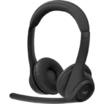 Casque sans fil Logitech Zone 300 posé sur une table avec ordinateur portable