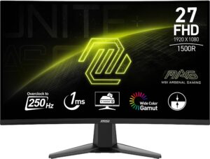 Écran Gaming 27 pouces MSI MAG 27C6X vue de face