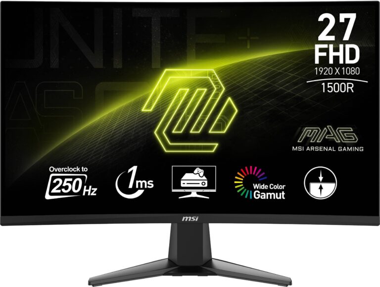 Écran Gaming 27 pouces MSI MAG 27C6X vue de face