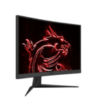 Vue inclinée de l'Écran incurvé Gaming MSI G24C6 E2 avec réglage d'inclinaison