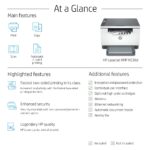 Vue frontale de l’imprimante HP LaserJet M236d avec panneau de contrôle.