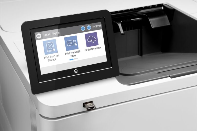 Interface tactile couleur sur l’imprimante HP LaserJet M612dn
