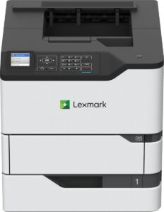 Imprimante Laser Monochrome Lexmark MS823dn en fonctionnement dans un bureau moderne