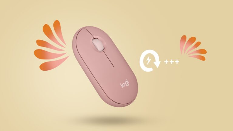 Souris Pebble 2 avec laptop