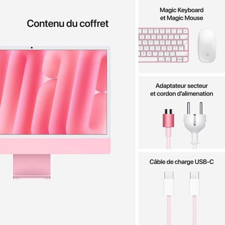 Apple iMac M4 Rose – Profil latéral