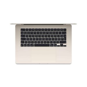 Profil fin du MacBook Air M3 13 pouces couleur Lumière stellaire