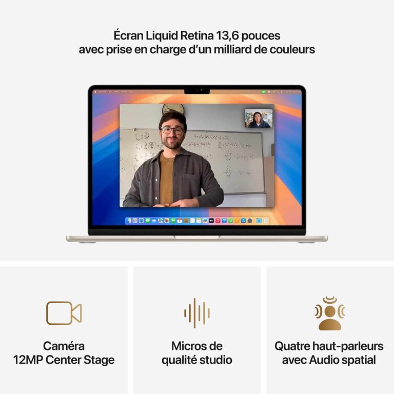MacBook Air M4 13" ouvert montrant l’écran