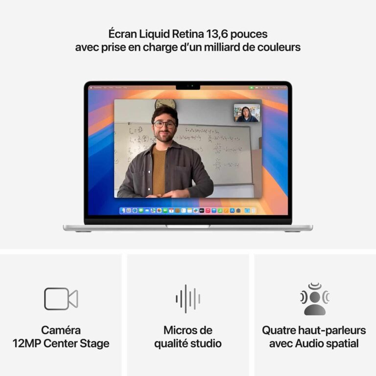 Profil fin et léger du MacBook Air M4 Silver