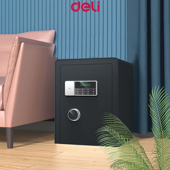 Coffre-fort Deli ET551 ouvert intérieur flanelle