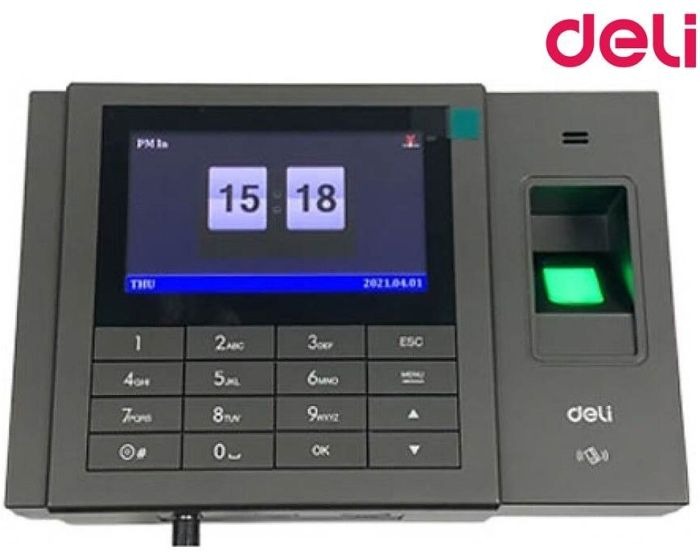 Machine de présence Deli E3758 en usage