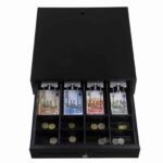 Tiroir-caisse GS-405A ouvert avec compartiments monnaie/billets