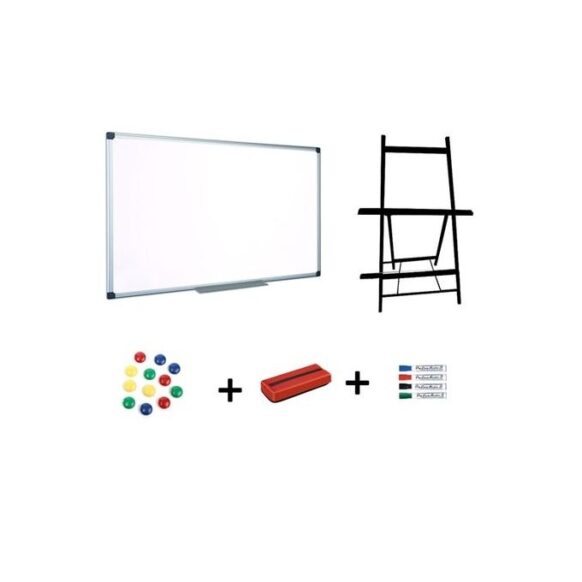 Ensemble Tableau magnétique blanc 120 x 90 cm et Accessoires