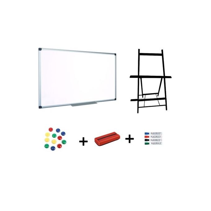 Ensemble Tableau magnétique blanc 120 x 90 cm et Accessoires