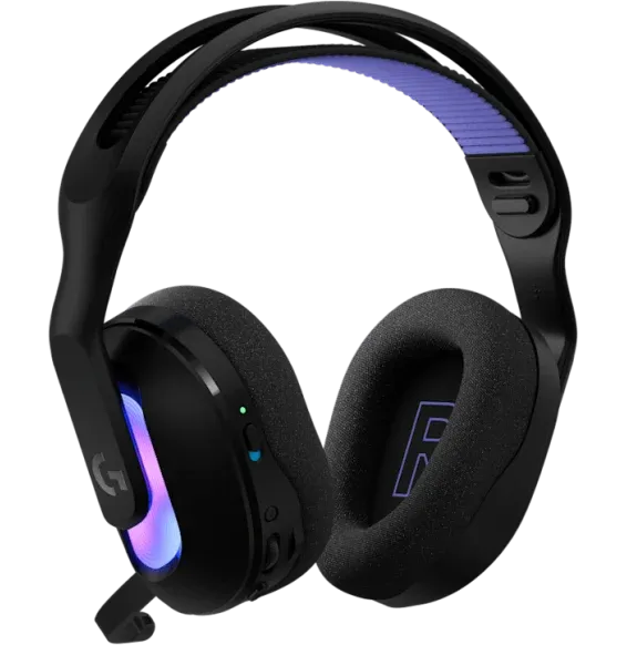 Casque Logitech G522 LIGHTSPEED vue latérale design gaming RGB - noir