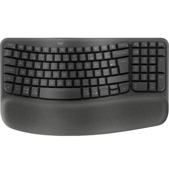 clavier Logitech Wave Keys AZERTY ergonomique sans fil Bluetooth confortable