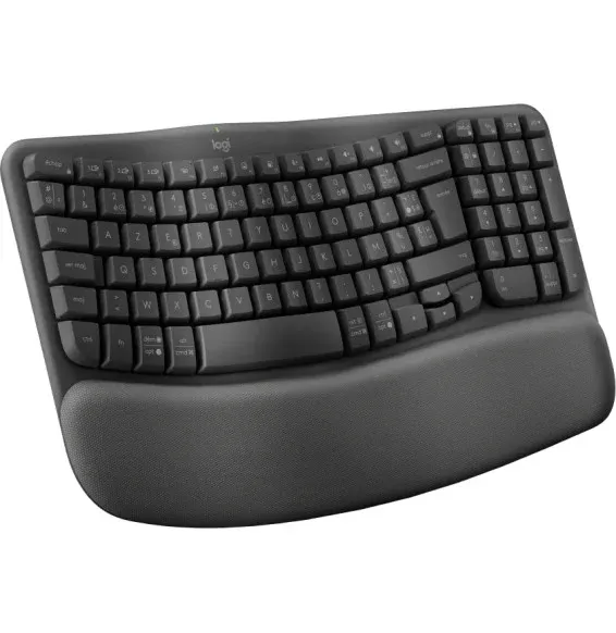 clavier Logitech Wave Keys design courbé repose poignets mousse mémoire