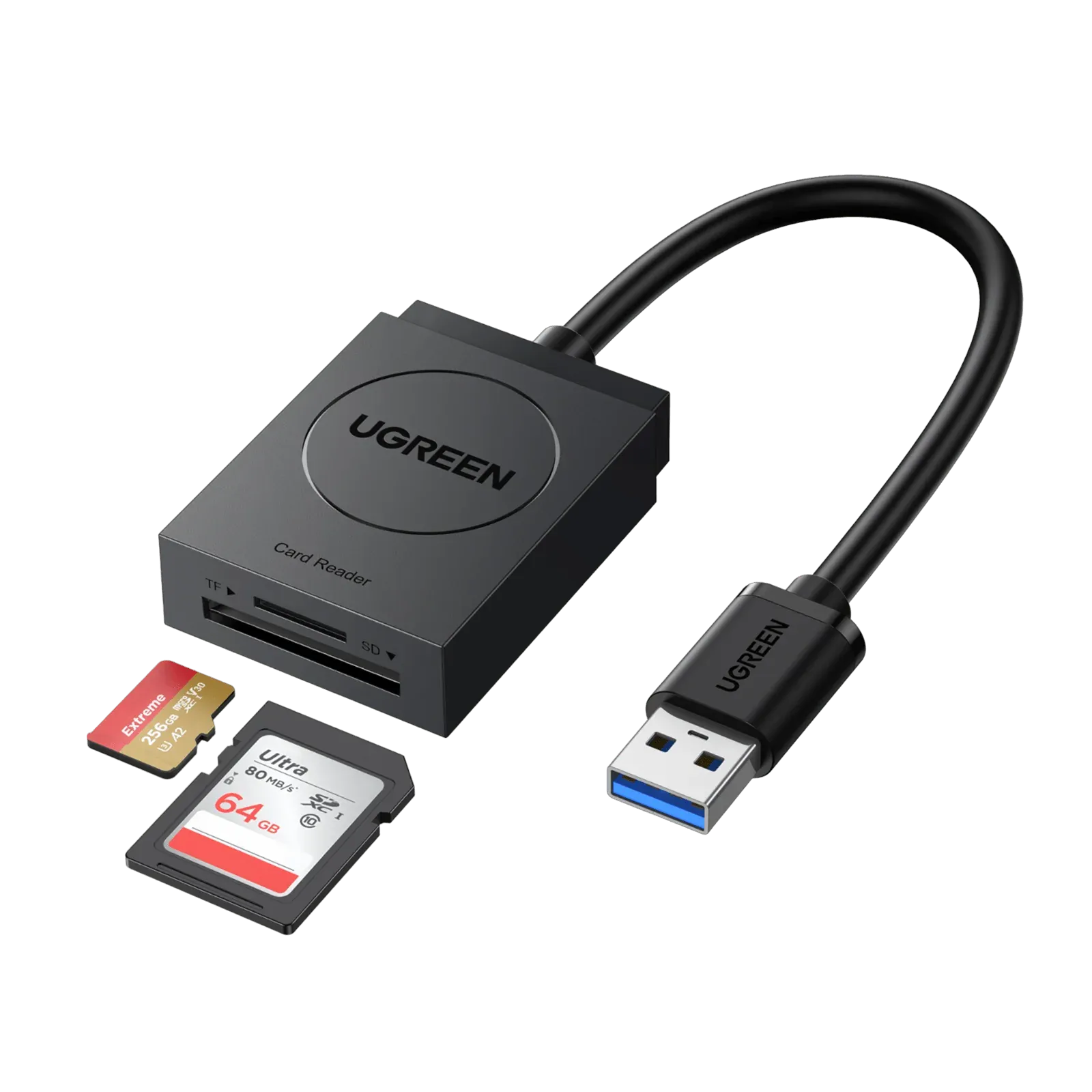20250-425474-998915 UGREEN 20250 lecteur carte mémoire SD TF USB 3.0 avec lecture simultanée pour PC Mac et Linux