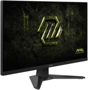 Vue avant gauche de l’Écran Gaming MSI MAG 272F X24 27 pouces Full HD 240Hz