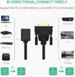 Adaptateur DVI HDMI UGREEN 20118 bidirectionnel pour connecter PC console TV projecteur et écran