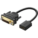 Adaptateur DVI HDMI UGREEN 20118 DVI mâle vers HDMI femelle noir pour écran PC TV et vidéoprojecteur