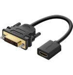 Adaptateur DVI HDMI UGREEN 20118 DVI mâle vers HDMI femelle noir pour écran PC TV et vidéoprojecteur